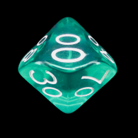 Role 4 Initiative Translucent Teal with White Percentile Dice