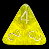 CLEARANCE Role 4 Initiative Translucent Yellow & White D4 Dice - DISCONTINUED
