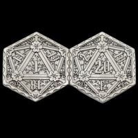 TDSO Metal Crit & Miss Ancient Silver D2 Dice Coin