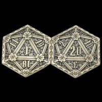 TDSO Metal Crit & Miss Ancient Bronze D2 Dice Coin