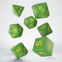 Q Workshop Classic Runic Green & Yellow 7 Dice Polyset