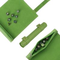 CLEARANCE TDSO Green Faux Leather Dice Roll and Playmat