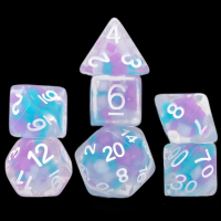 Sirius Glowworm Cotton Candy 7 Dice Polyset + Bonus D20 Dice