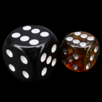 TDSO Glitter Amber 12mm D6 Spot Dice
