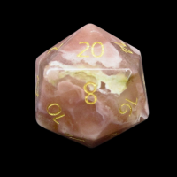 TDSO Agate Cherry with Engraved Numbers 16mm Precious Gem D20 Dice