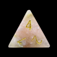 TDSO Agate Cherry with Engraved Numbers 16mm Precious Gem  D4 Dice