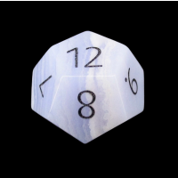 TDSO Agate Lace with Engraved Numbers 16mm Precious Gem D12 Dice