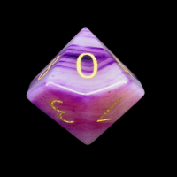 TDSO Gemstone Agate Purple Banded & Gold D10 Dice