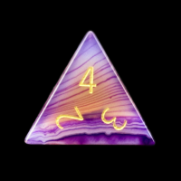 TDSO Gemstone Agate Purple Banded & Gold D4 Dice