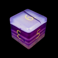 TDSO Gemstone Agate Purple Banded & Gold D6 Dice