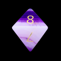 TDSO Gemstone Agate Purple Banded & Gold D8 Dice