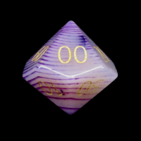 TDSO Gemstone Agate Purple Banded & Gold Percentile Dice
