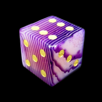 TDSO Gemstone Agate Purple Banded & Gold D6 Spot Dice