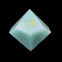 TDSO Gemstone Amazonite & Gold D10 Dice