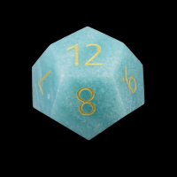 TDSO Gemstone Amazonite & Gold D12 Dice
