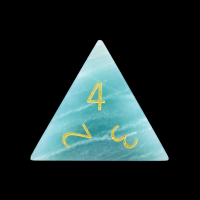 TDSO Gemstone Amazonite & Gold D4 Dice