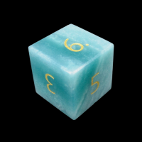 TDSO Gemstone Amazonite & Gold D6 Dice