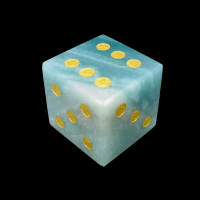 TDSO Gemstone Amazonite & Gold D6 Spot Dice