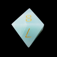 TDSO Gemstone Amazonite & Gold D8 Dice