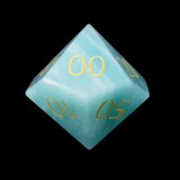 TDSO Gemstone Amazonite & Gold Percentile Dice