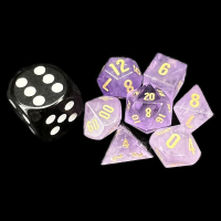 TDSO Gemstone Amethyst & Gold MINI 7 Dice Polyset