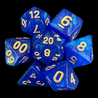 TDSO Aurora Bright Blue 7 Dice Polyset