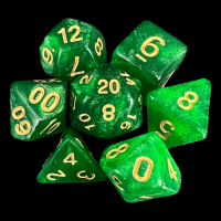 TDSO Aurora Emerald Flow Shimmer 7 Dice Polyset