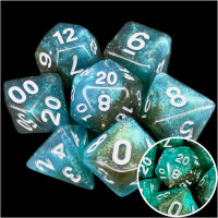 TDSO Aurora Neverland Glitter Glow In Dark 7 Dice Polyset LTD EDITION