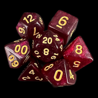 TDSO Aurora Purple Red 7 Dice Polyset