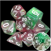 TDSO Aurora Rebirth Glitter Glow 7 Dice Polyset LTD EDITION
