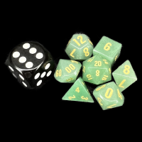 TDSO Gemstone Aventurine Green & Gold MINI 7 Dice Polyset