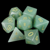 TDSO Gemstone Aventurine Green & Gold 7 Dice Polyset