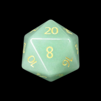 TDSO Gemstone Aventurine Green & Gold D20 Dice