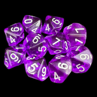 TDSO Bright Gem Amethyst 10 x D10 Dice Set