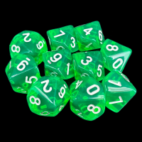 TDSO Bright Gem Emerald 10 x D10 Dice Set