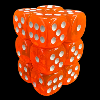 TDSO Bright Gem Fire Opal 12 x D6 Dice Set
