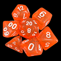 TDSO Bright Gem Fire Opal 7 Dice Polyset