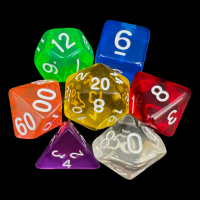 TDSO Bright Gem Rainbow 7 Dice Polyset