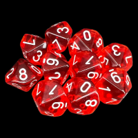 TDSO Bright Gem Ruby 10 x D10 Dice Set