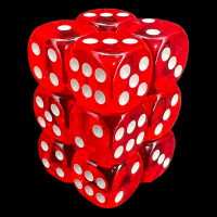 TDSO Bright Gem Ruby 12 x D6 Dice Set