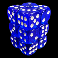 TDSO Bright Gem Sapphire 12 x D6 Dice Set