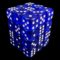 TDSO Bright Gem Sapphire 36 x D6 Dice Set
