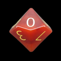 TDSO Gemstone Carnelian & Gold D10 Dice