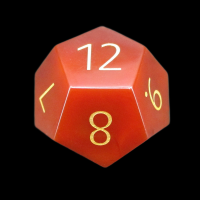 TDSO Gemstone Carnelian & Gold D12 Dice