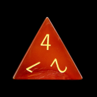 TDSO Gemstone Carnelian & Gold D4 Dice
