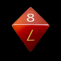 TDSO Gemstone Carnelian & Gold D8 Dice
