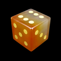 TDSO Gemstone Carnelian & Gold D6 Spot Dice
