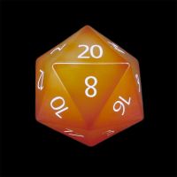 TDSO Carnelian with Engraved Numbers 16mm Precious Gem D20 Dice
