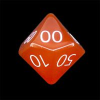 TDSO Carnelian with Engraved Numbers 16mm Precious Gem Percentile Dice