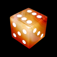TDSO Carnelian with Engraved Spots 16mm Precious Gem D6 Dice